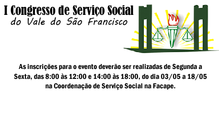 I Congresso de Serviço Social do Vale do São Francisco